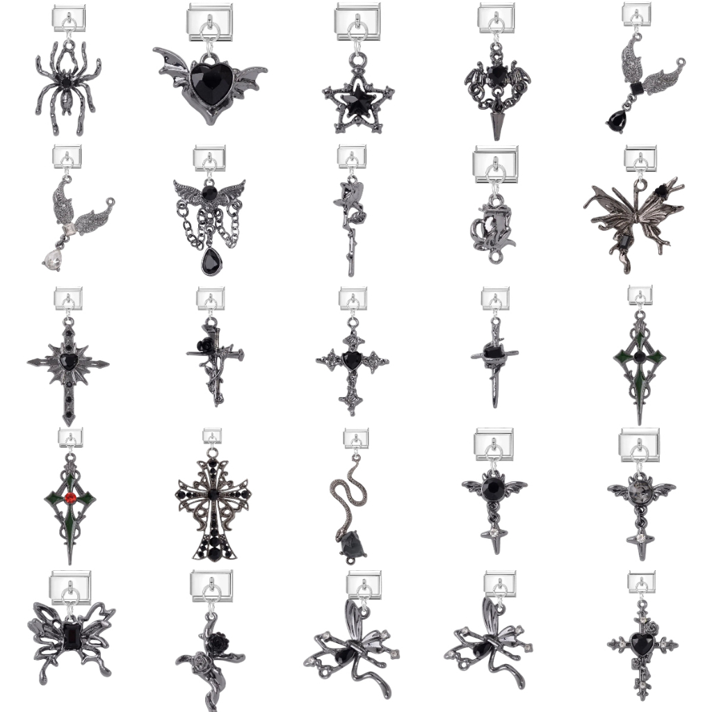 สร้อยข้อมือดำสไตล์อิตาลี charm ขนาด 9 มม. เหมาะสำหรับทำเป็นเครื่องประดับแฟชั่นเอง