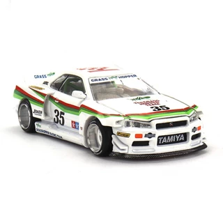 Mini GT x Kaido House KHMG167 1/64 Nissan Skyline GT-R R34 TAMIYA x KAIDO HOUSE The GRASSHOPPER V1 Diecast Scale รถโมเดล