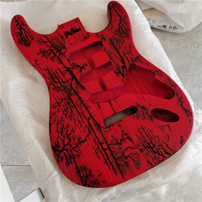 ขวามือ 6 สายคลื่นเดียวกีตาร์ไฟฟ้า Body,Carbonized Ash Body 3S เส้นทาง HG231