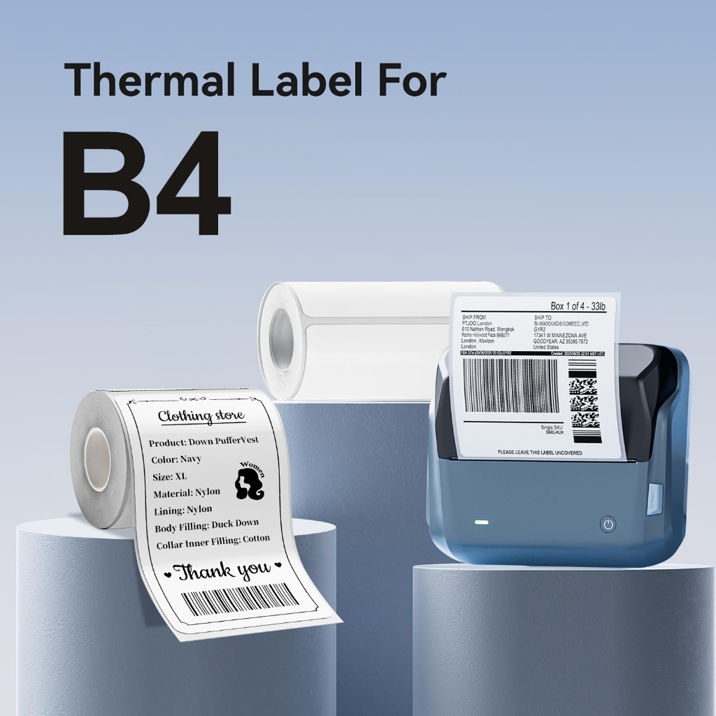 NIIMBOT กระดาษฉลากความร้อนขนาด 4 นิ้ว 10x15 ซม. ป้ายจัดส่งสําหรับ NIIMBOT B4