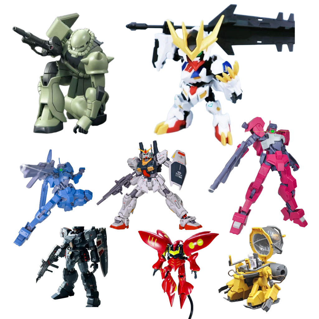Mecha Model Assembly Gundam HG1/144 ของเล่นเด็กเหมาะสําหรับของขวัญวันเกิดเด็กทารกแรกเกิด Kabini ทารกแรกเกิดสีเขียว Zhagu Trident Unicorn-Fully Armed