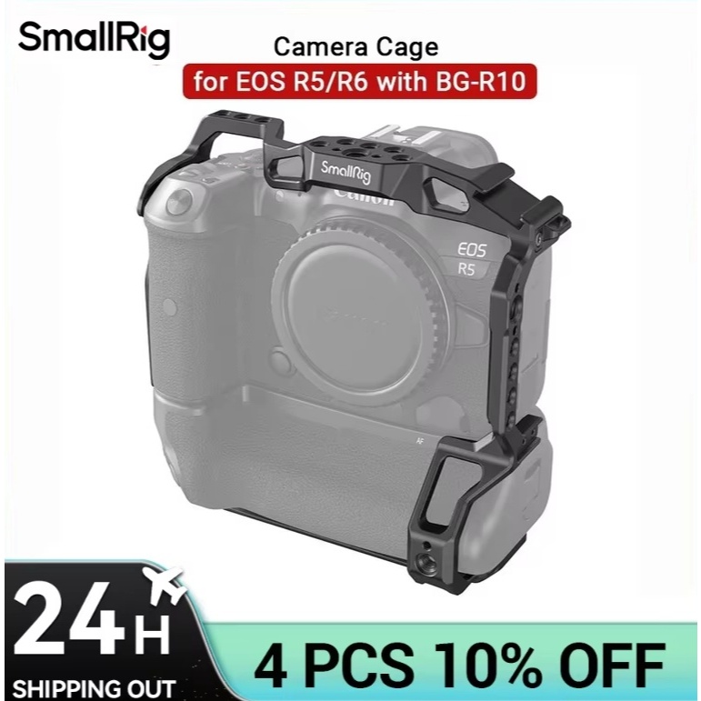 SmallRig EOS R5 R6 R5C กล้องสําหรับ Canon EOS R5/R6/R5C พร้อม BG-R10 แบตเตอรี่ Grip ฟิล์มอลูมิเนียมภ
