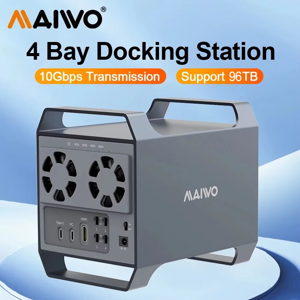 MAIWO 4 Bay Hard Drive Docking Station SATA to USB C HDD Docking สําหรับ 3.5 นิ้ว HDD/SSD ภายนอก SAT