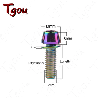 Tgou สลักเกลียวไทเทเนียม M6x16 18 20 มม. พร้อมสกรูหัวน็อต สําหรับดิสก์เบรกจักรยาน