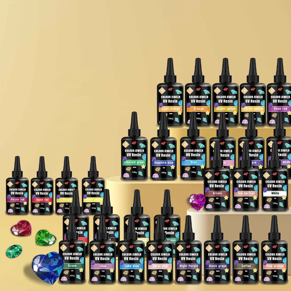 Cross-Border 30 สีโปร่งใสอัญมณี UV กาวอัลตราไวโอเลต Rapid Curing DIY อีพ็อกซี่
