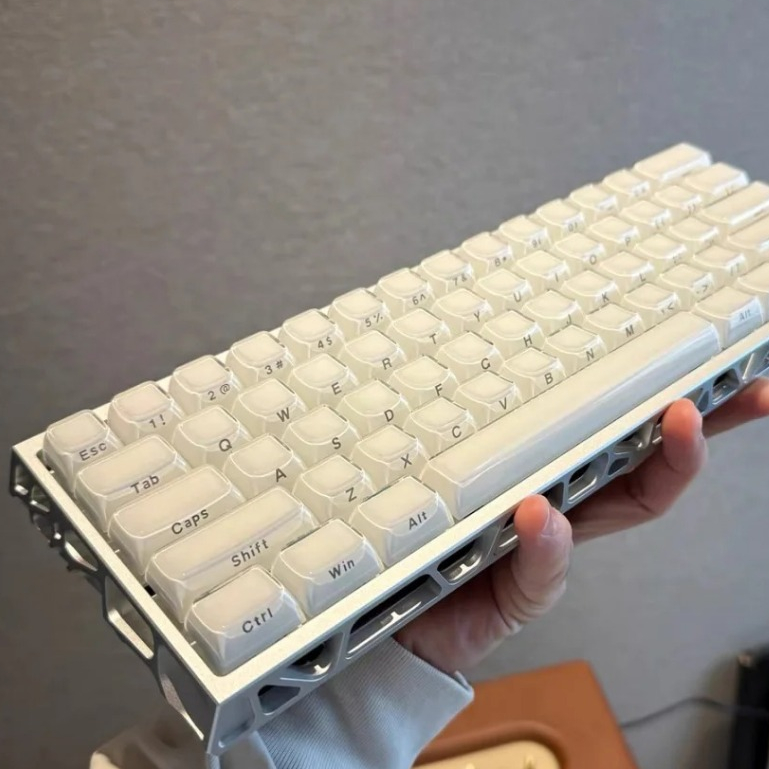 Womier 113 Keys Jello White Side-Printed Translucent OEM Profile Keycaps Set