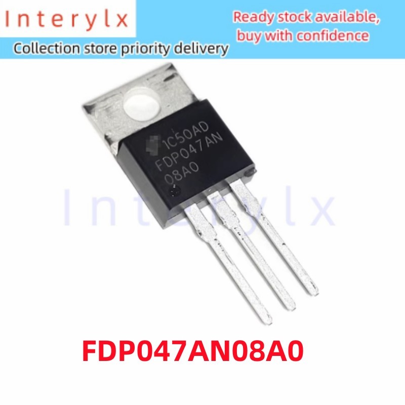 2 ชิ้น/ล็อตใหม่ FDP047AN08A0 FDP047AN08AO FDP047AN08 047an08 TO-220 MOS field effect หลอด 80V75A