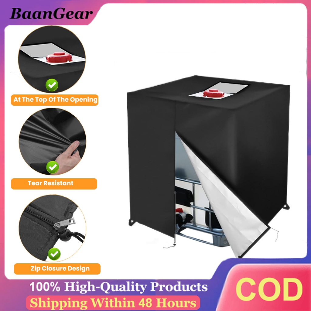 ฝาครอบถัง 1000L, ถังเก็บน้ำฝน IBC, ฝาครอบป้องกันแสงอาทิตย์ป้องกันฝุ่น, ฝาครอบป้องกัน, ผ้าใบกันน้ำป้องกัน (116x100 x 120 ซม.)