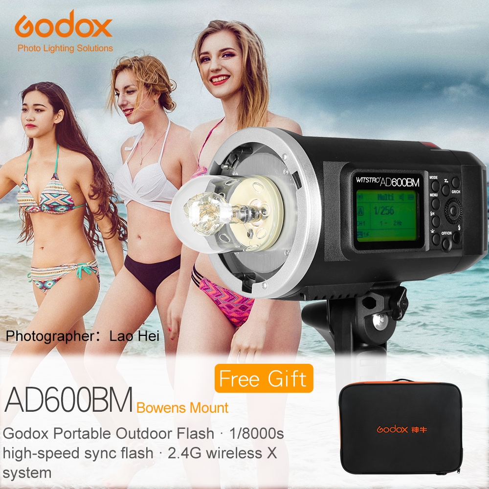 Godox AD600BM 600WS GN87 HSS 1/8000s แฟลชกลางแจ้ง Strobe 2.4G ไร้สาย X ระบบ 9000mAh Li-ion แบตเตอรี่