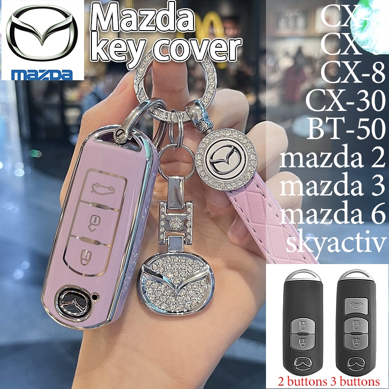 Mazda 2/3 ปุ่มฝาครอบกุญแจรีโมทสําหรับ CX-3 CX-5 CX-8 CX-30 BT-50 mazda 2 mazda 3