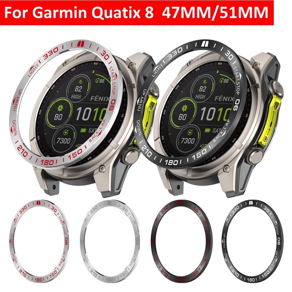 Stainless Steel Styling Bezel for Garmin Quatix 8 Ring 47mm,51mm Sports Adhesive Case for Garmin Qua