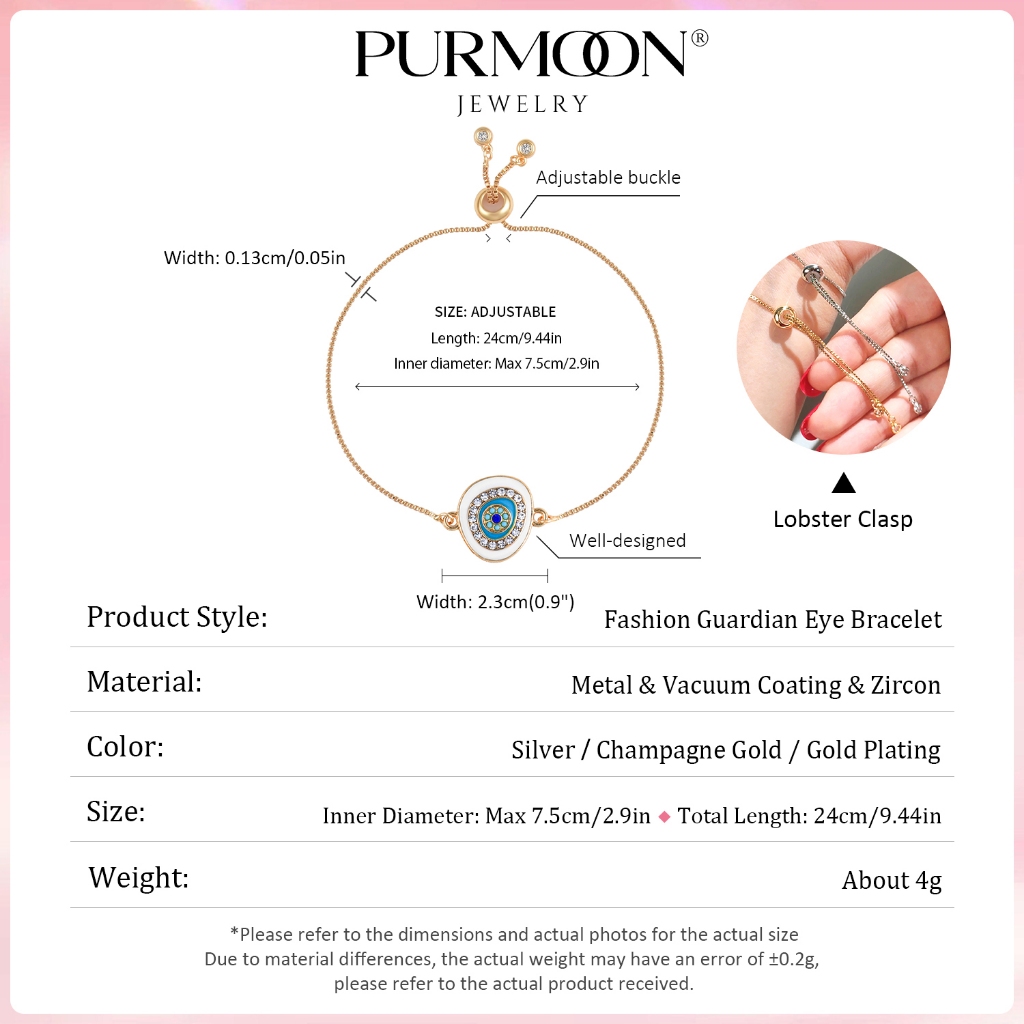 สร้อยข้อมือ Purmoon - เสน่ห์อ่อนปรับขนาดได้ เครื่องประดับสำหรับทุกเพศ มอบพลังงานบวก | ออกแบบด้วยหัวใจและวงกลม CJ47 C160 - รูปที่ 6