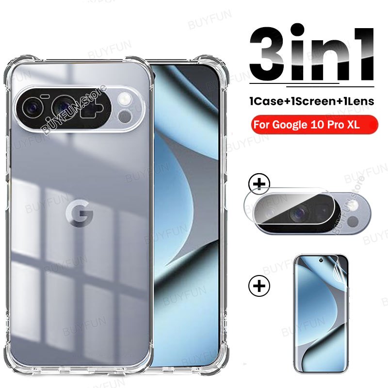1Set Clear Shell + Screen soft hydrogel film + Camera Film For Google Pixel 10 Pro XL 9A 9 A Gg Pixe