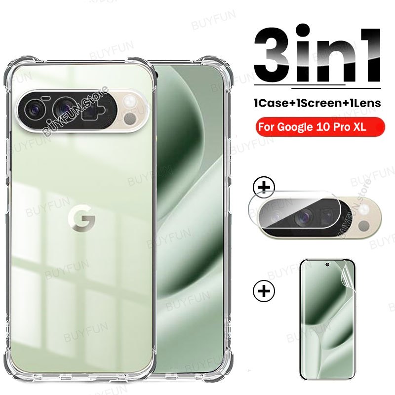 Protector Cover Clear Case + Screen soft hydrogel film + Camera Film For Google Pixel Pro XL 9A 9 A 