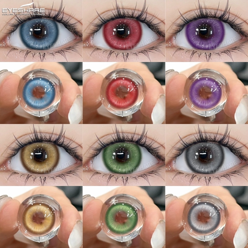 EYESHARE Blue Natural Soft Contact Lens Delivery Contact Lens Case, Beauty Makeup Color Lenses, Eye Makeup, 14.0mm/14.5mm ต่อปี