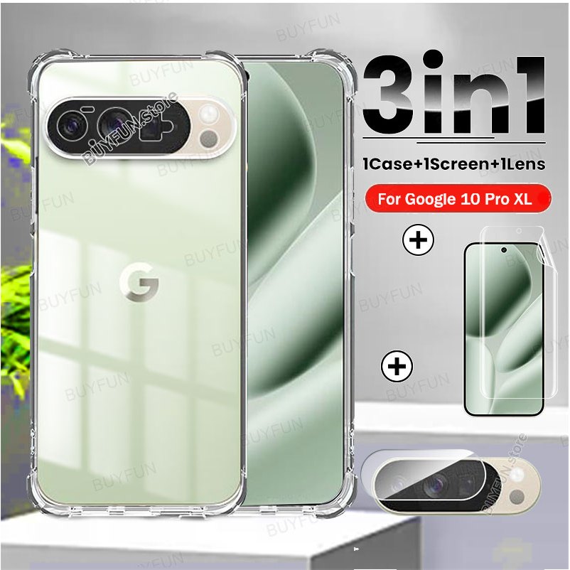For Google Pixel 10 Pro XL 9A 9 A A9  Gg Pixel9a Pixel10 Cover Clear Case + Screen soft hydrogel fil