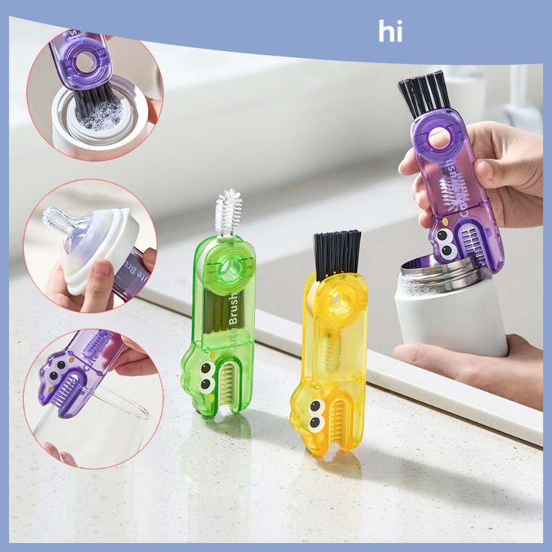 Hi HOMES 3-In-1 แปรงทําความสะอาดฝาถ้วย ลายหนังจระเข้ ขนาดเล็ก อเนกประสงค์