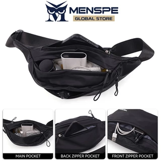 MENSPE กระเป๋าคาดเอวแบบลำลองน้ำหนักเบาสำหรับผู้ชาย กระเป๋าคาดหน้าอกสำหรับเล่นกีฬากลางแจ้งและขี่จักรยาน