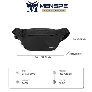 MENSPE กระเป๋าคาดเอวแบบลำลองน้ำหนักเบาสำหรับผู้ชาย กระเป๋าคาดหน้าอกสำหรับเล่นกีฬากลางแจ้งและขี่จักรยาน