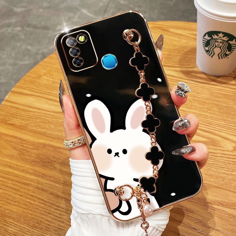 YBD Four-Leaf Cloverสร้อยข้อมือสําหรับInfinixสมาร์ท 5 Spark 6 GO Spark GO 2020 2021 Hot 10 Lite X657