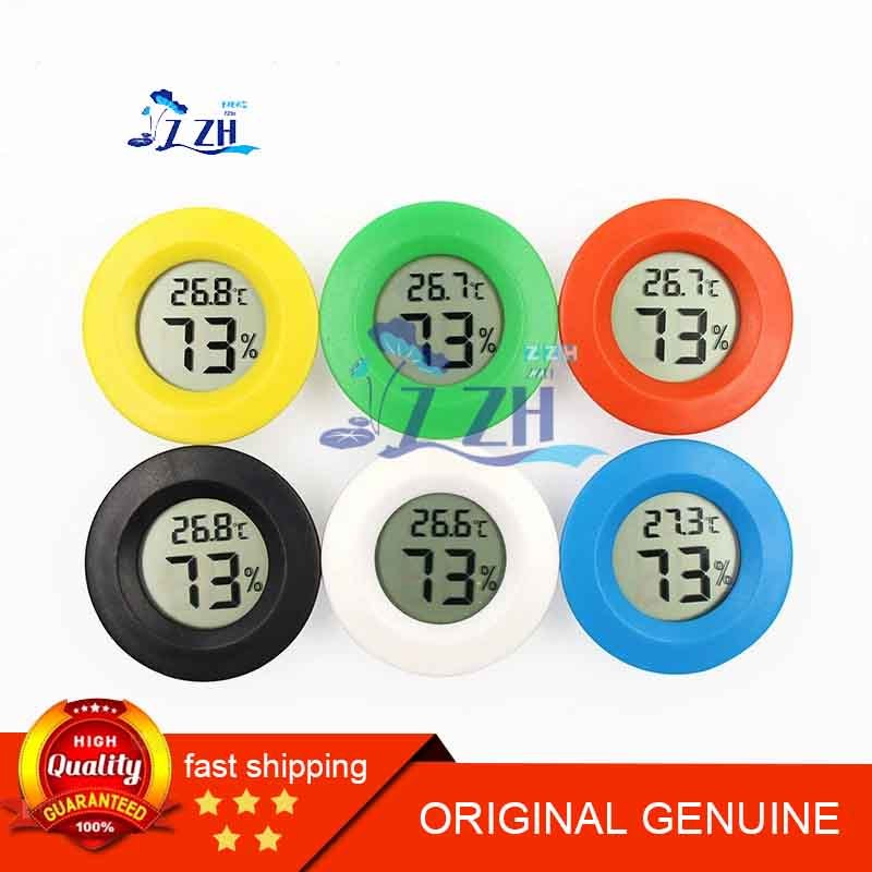 รอบฝังตัวอิเล็กทรอนิกส์ Thermohygrometer สัตว์เลื้อยคลานอิเล็กทรอนิกส์ Thermohygrometer กล่องอะคริลิคกล่องปีนเขาเครื่องวัดอุณหภูมิ