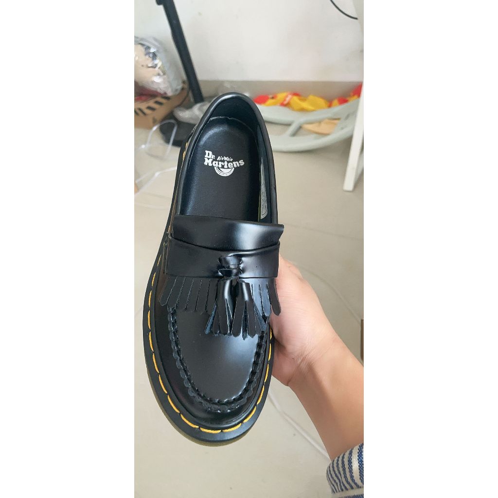 ดร. ผู้ชายLoafers ADRAINพู่ลิ้นจี่หนังแท้ผู้ชายสบายๆUnisex SLIPบนหนังLoafers 39-45 IQ7K