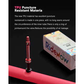 Ridenow ยางในจักรยาน 36g อัพเกรดหัวฉีดโลหะ 700C TPU ยางในท่อด้ายภายนอก 700x18-32c แผนที่จักรยานที่ถอดออกได้แกนวาล์วยางด้านใน