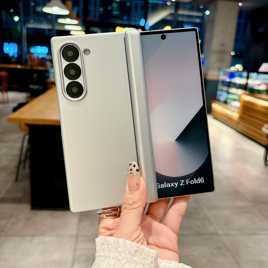 กรณีสําหรับ Samsung Galaxy Z FOLD 7 6 5 4 FOLD7 FOLD6 FOLD5 FOLD4 เคสโทรศัพท์ผิวรู้สึกฤดูใบไม้ผลิด้านล่าง Bracket Ultra-thin ปกหลังพร้อมแกนป้องกัน - รูปที่ 2