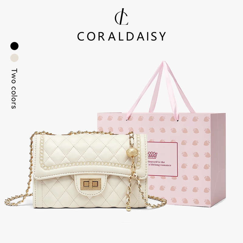 CORALDAISY bag กระเป๋าใหม่ กระเป๋าสะพายข้างผู้หญิง กระเป๋าสะพายข้างทรงโซ่ กระเป๋าผู้หญิง