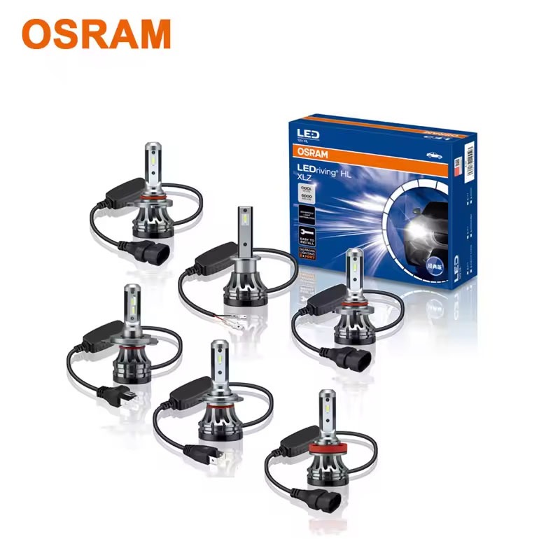 OSRAM LED H1 H4 H7 H8 H11 H16 HB2 HB3 HB4 H1R2 6000K สีขาวสว่าง XLZ ไฟ LED ไฟหน้ารถไฟตัดหมอก, 2 คู่