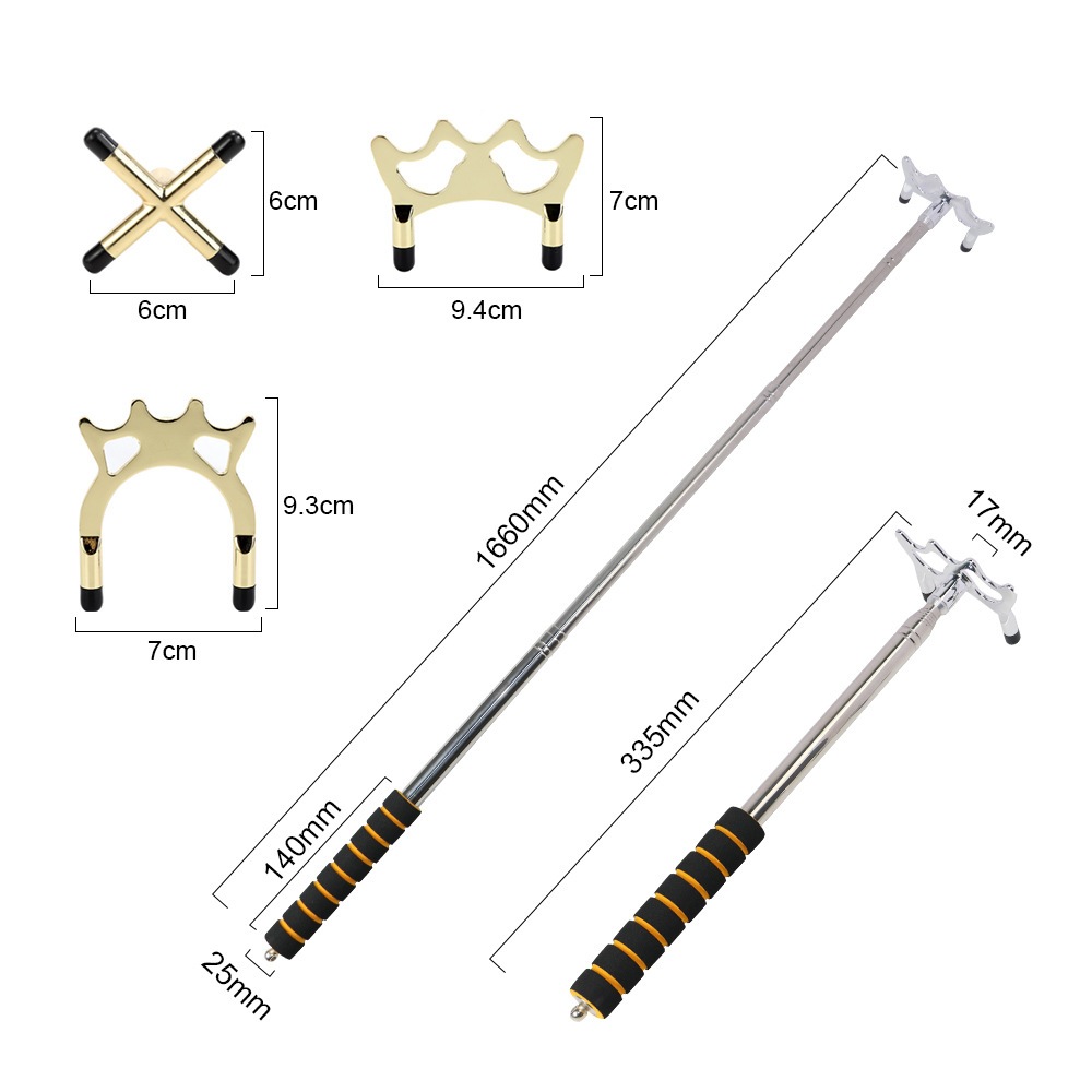 ไม้สะพานคิว มี 2 สีให้เลือก หัวถอดออกได้ ขยายได้ แบบหัวโหย่งสูงและกากบาท ปรับความยาวได้