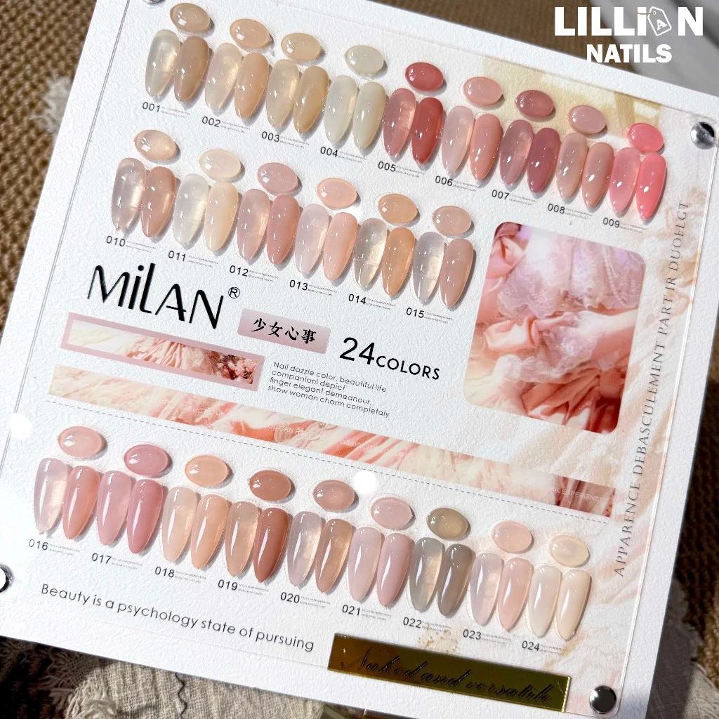 【พร้อมส่งในไทย】MILAN 24 สี สีเจลไซรัป สียกเซ็ต สีเล็บเจล มาพร้อมชาร์ทสี (ทามาให้แล้ว) เจลทาเล็บโทนใส ✨