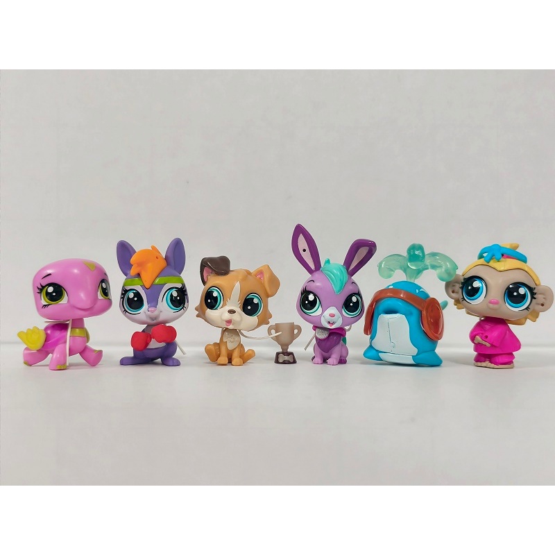 6 ชิ้น/ล็อต LPS ของเล่นกระต่ายสุนัขปลาวาฬ #4060#4059 Littlest Pet Shop Fgures
