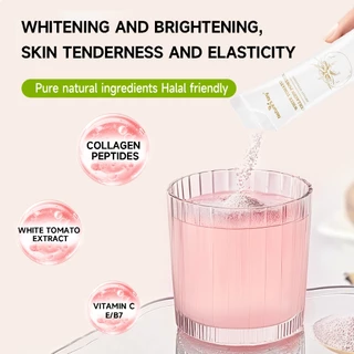 Nature's Key White Tomato Collagen Powder 1250mg คอลลาเจนมะเขือเทศขาว อาหารเสริมดูแลผิว ผสานคอลลาเจนและสารต้านอนุมูลอิสระ ช่วยบำรุงผิวจากภายใน ผิวดูกระจ่างใส รสสตรอเบอร์รี่ ทานง่าย