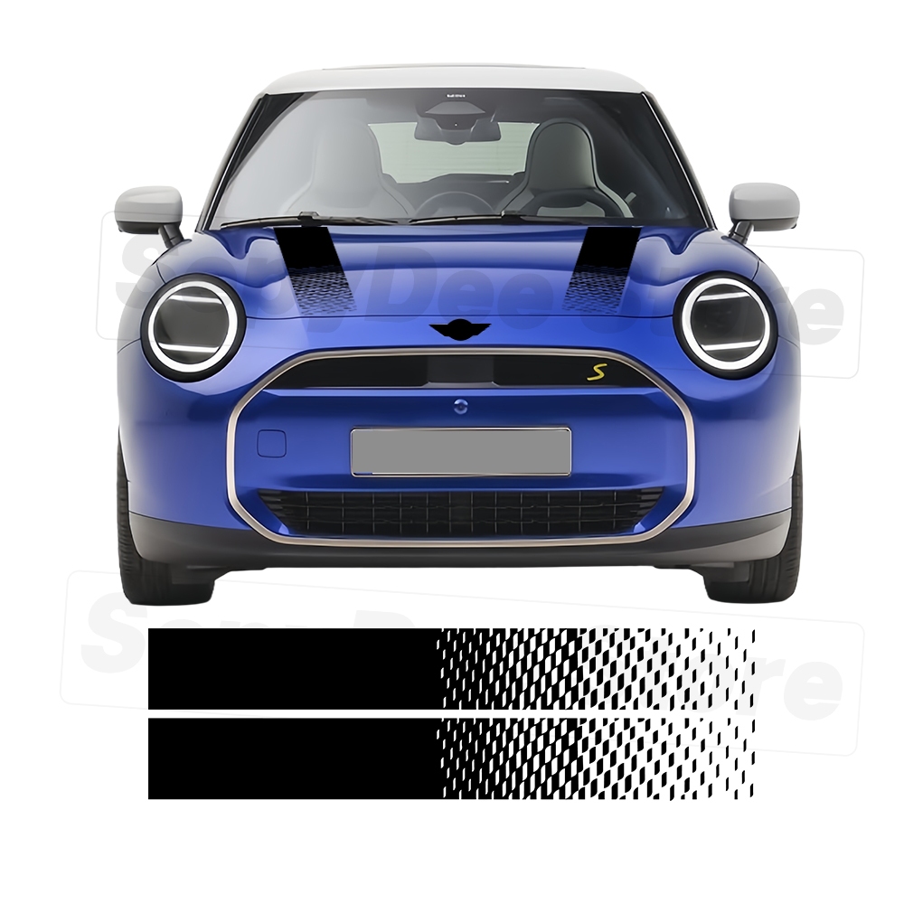 2 ชิ้นฝาครอบเครื่องยนต์ไวนิล Bonnet Line Hood Stripes สติกเกอร์สําหรับ MINI JCW J01 John Cooper ทํางาน 2024 F65 F66 F67 2025 อุปกรณ์เสริม