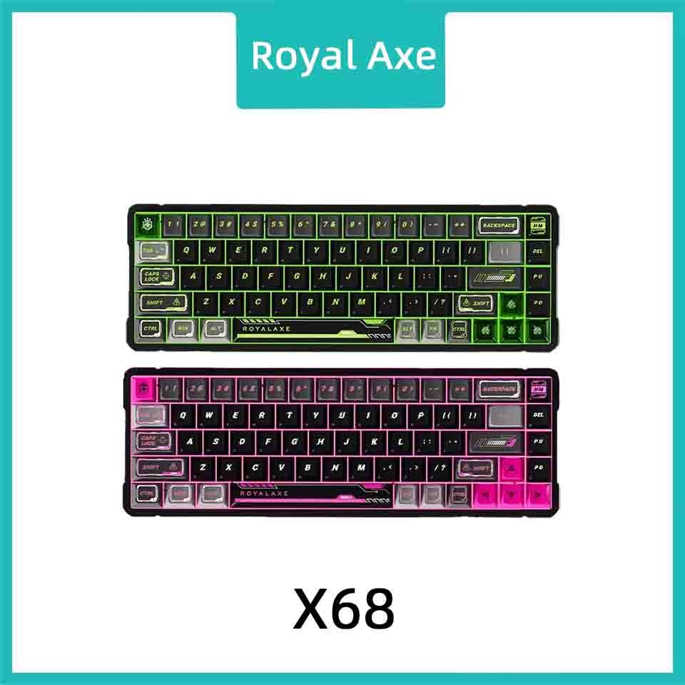 Royal Axe X68 Yuhuangfeng อลูมิเนียมทั้งหมดที่กําหนดเองเพลาหยกแม่เหล็ก PRO คีย์บอร์ดพร้อมฟังก์ชั่น S