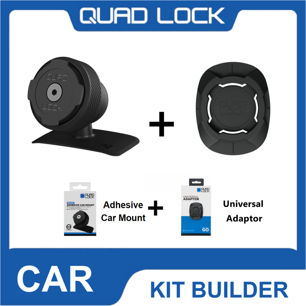 โทรศัพท์ Quad Lock Mount-Adhesive Dash / Console Mount และ Universal Adapter