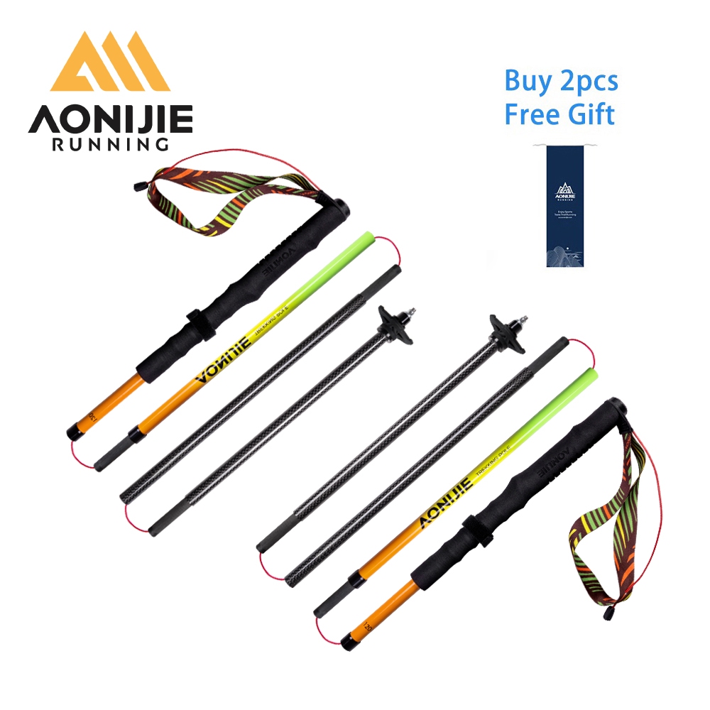 AONIJIE E4204 อาโอนิจิ ไม้เท้าเดินป่า คาร์บอนไฟเบอร์ พับได้สำหรับการเดินป่ากลางแจ้ง ใช้ได้ทั้งผู้ชาย
