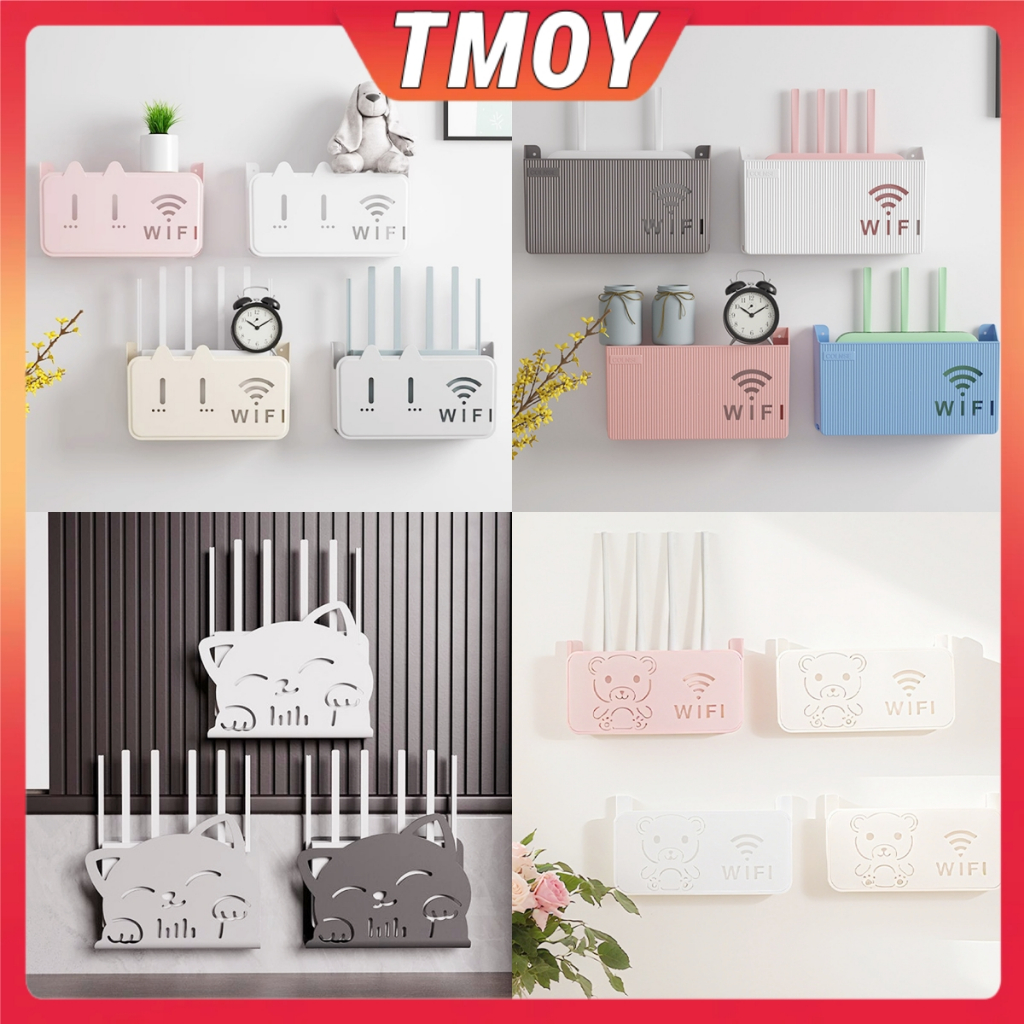 [fashionmango] 1PC Wall Wireless Wifi Router ชั้นวางกล่องเก็บพลาสติก ABS Organizer กล่องสายไฟ Organizer กล่องตกแต่งบ้านสต็อกใหม่
