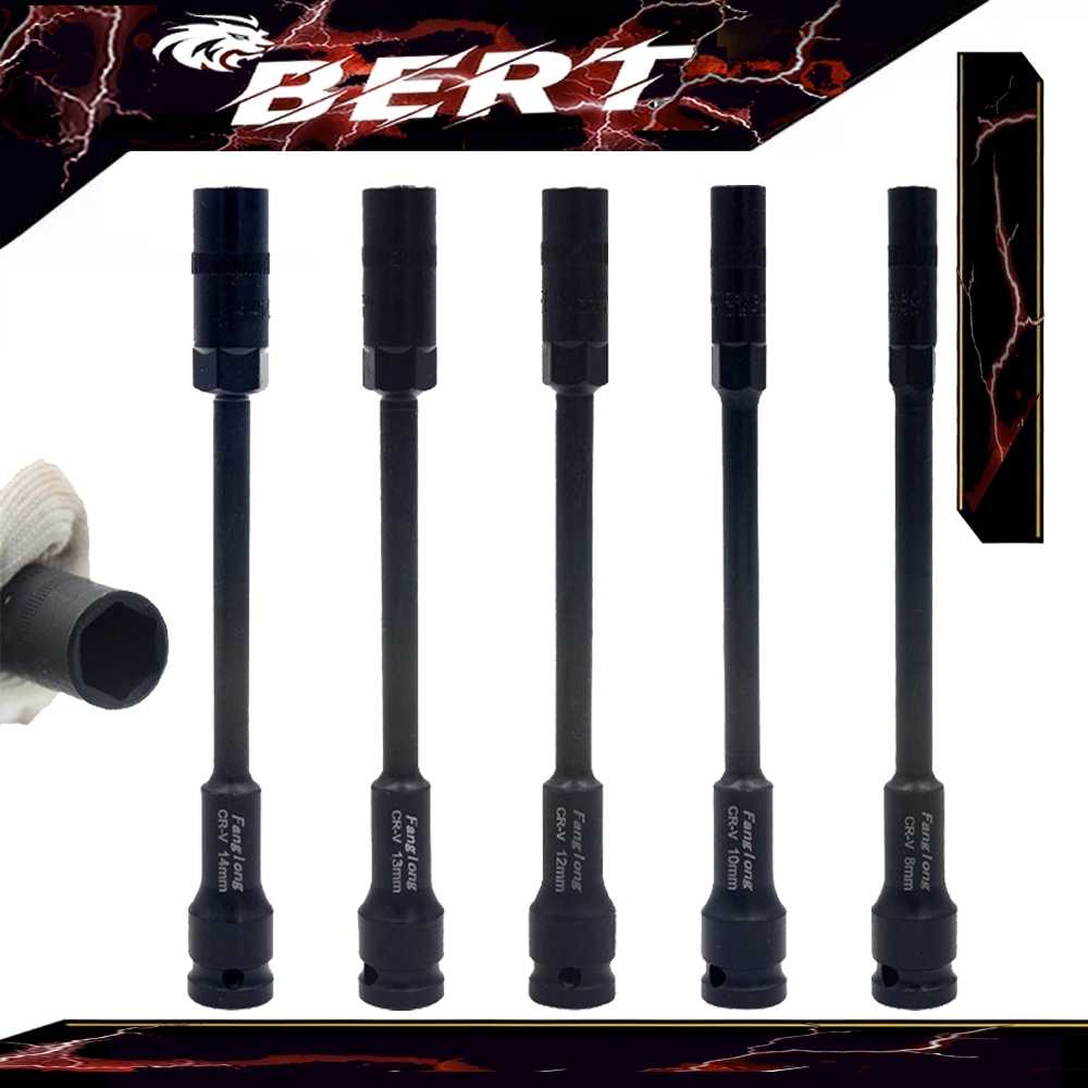 BERT🇹🇭｜ลูกบล็อกยาว ลูกบล็อก 1/2" ดำ เกรด CRV ลูกบล็อกลม บล็อกขันล้อ ถอดล้อ บล็อกไฟฟ้า บล็อก ข้อต่อ
