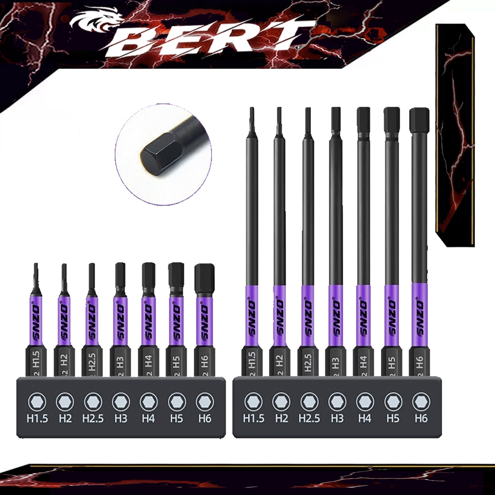 BERT🇹🇭｜7 ชิ้น ชุดดอกไขควง ชุดดอกไขควงกระแทกแม่เหล็ก (เมตริก) 1/4” ดอกไขควง S2