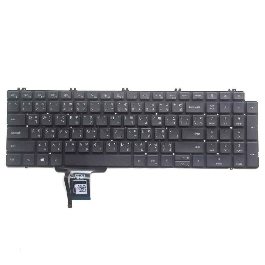 แป้นพิมพ์ใหม่เอี่ยมเหมาะสําหรับ Dell Precision 7550 7560 7750 พร้อมแบ็คไลท์ (LED) 0GNP8K NSK-QSB PK1