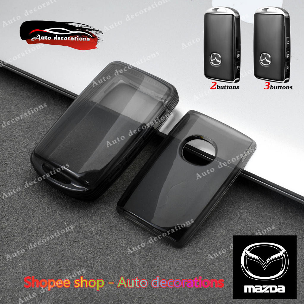 ฝาครอบกุญแจโปร่งใสสําหรับ MAZDA 2/Mazda 3/CX30/CX-3/CX-5/Skyactiv Remote Key Case ผู้ถือพวงกุญแจ Protector Key อุปกรณ์เสริม