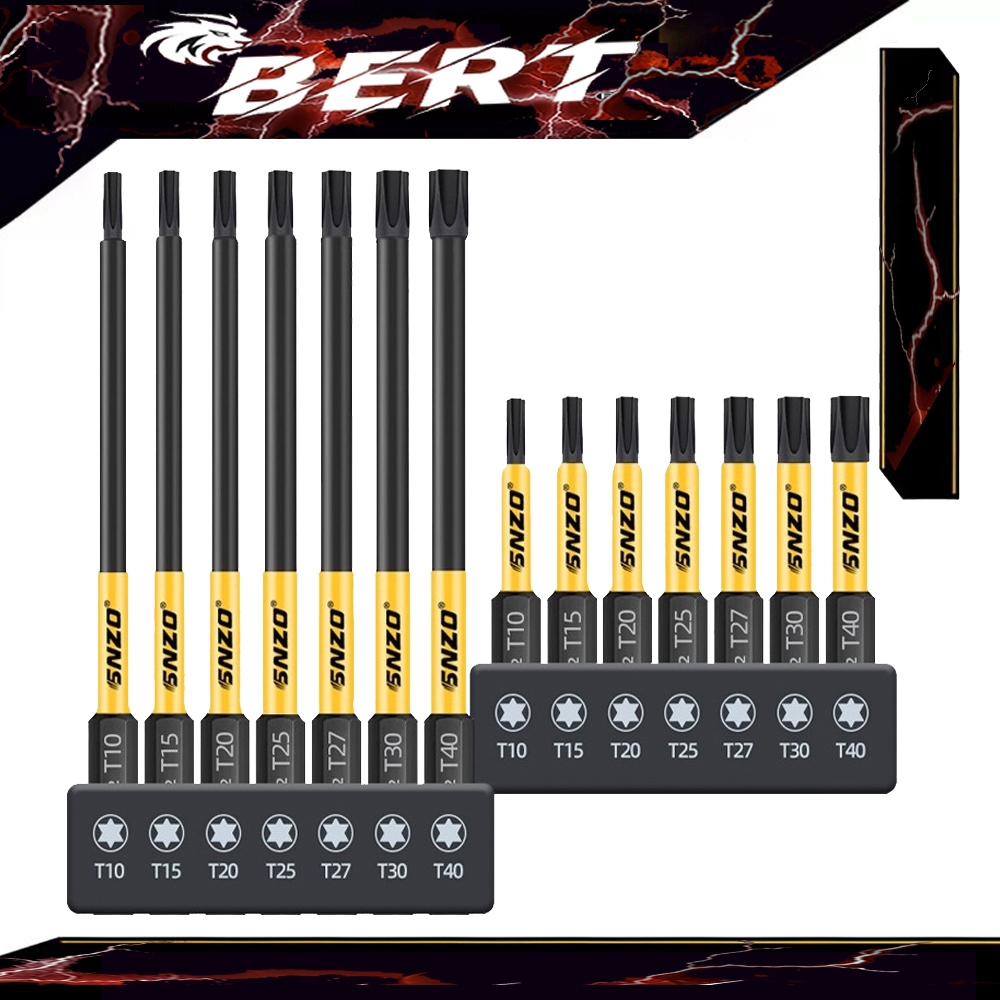 BERT ｜ดอกไขควงแม่เหล็กไฟฟ้า ชุดดอกไขควงแม่เหล็ก S2 ก้านเหล็ก 1/4 นิ้ว ชุดดอก ชุดดอกกระแทกแม่ ไขควง
