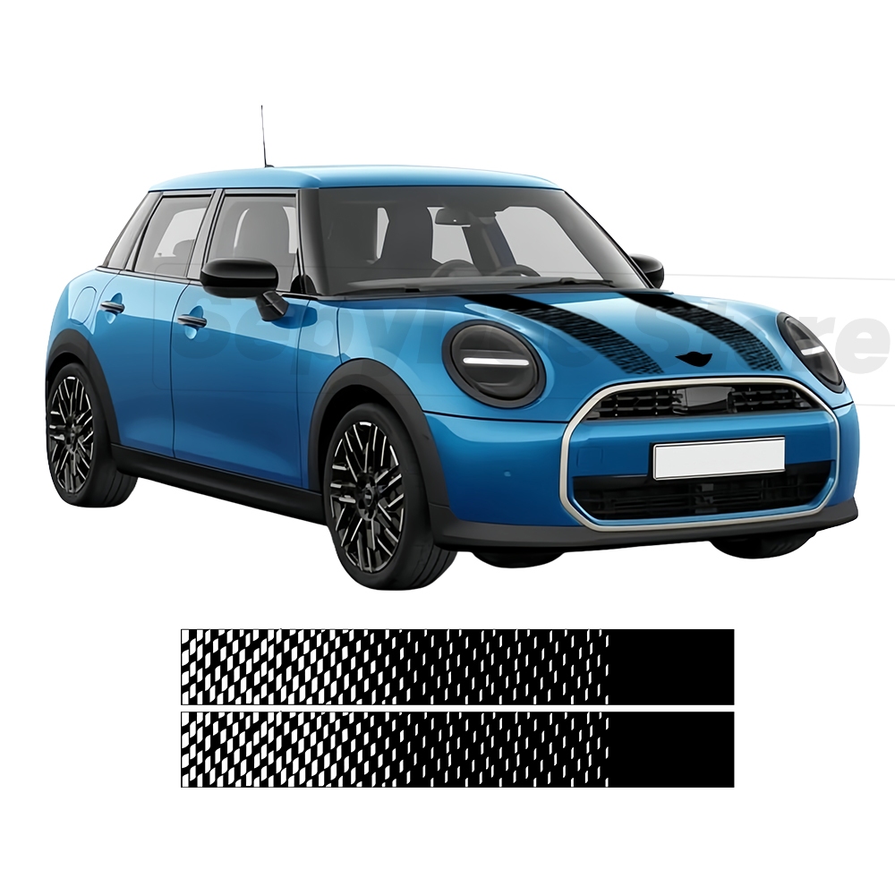 2 ชิ้น Bonnet Stripes Band Hood สติกเกอร์ Maxi จูนเนอร์จัดแต่งทรงผม Decal สําหรับ MINI Countryman U2