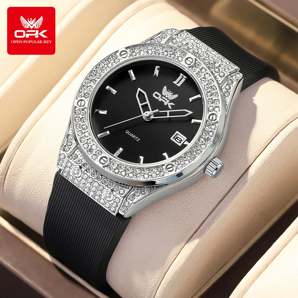 OPK นาฬิกาข้อมือผู้หญิง กันน้ํา 100% บอกวันที่ นาฬิกาข้อมือ สำหรับผู้หญิง สไตล์เรียบง่าย นาฬิกาผู้หญ