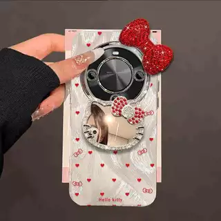 สําหรับ Vivo V70 V60 V50 Lite V30 V40 V29 V27 X300 X100 X200 Pro Y21d 19S Y27 Y03T Y18 Y28S เคสโทรศัพท์ที่มี Kitty กระจกน่ารัก