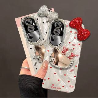 สําหรับ OPPO Reno 15 13 14 12 F 11 10 8Z A3 A5 PRo ค้นหา X8 X9 Pro A3X A74 A95 A78 A58 Kitty Bowknot เคสโทรศัพท์สวย