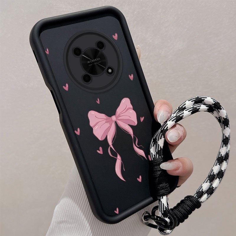 เคสสําหรับ Huawei nova Y90 นําเข้าซิลิโคนวัสดุป้องกันการตกความงามน่ารักรูปแบบโบว์โทรศัพท์มือถือเคสนิ