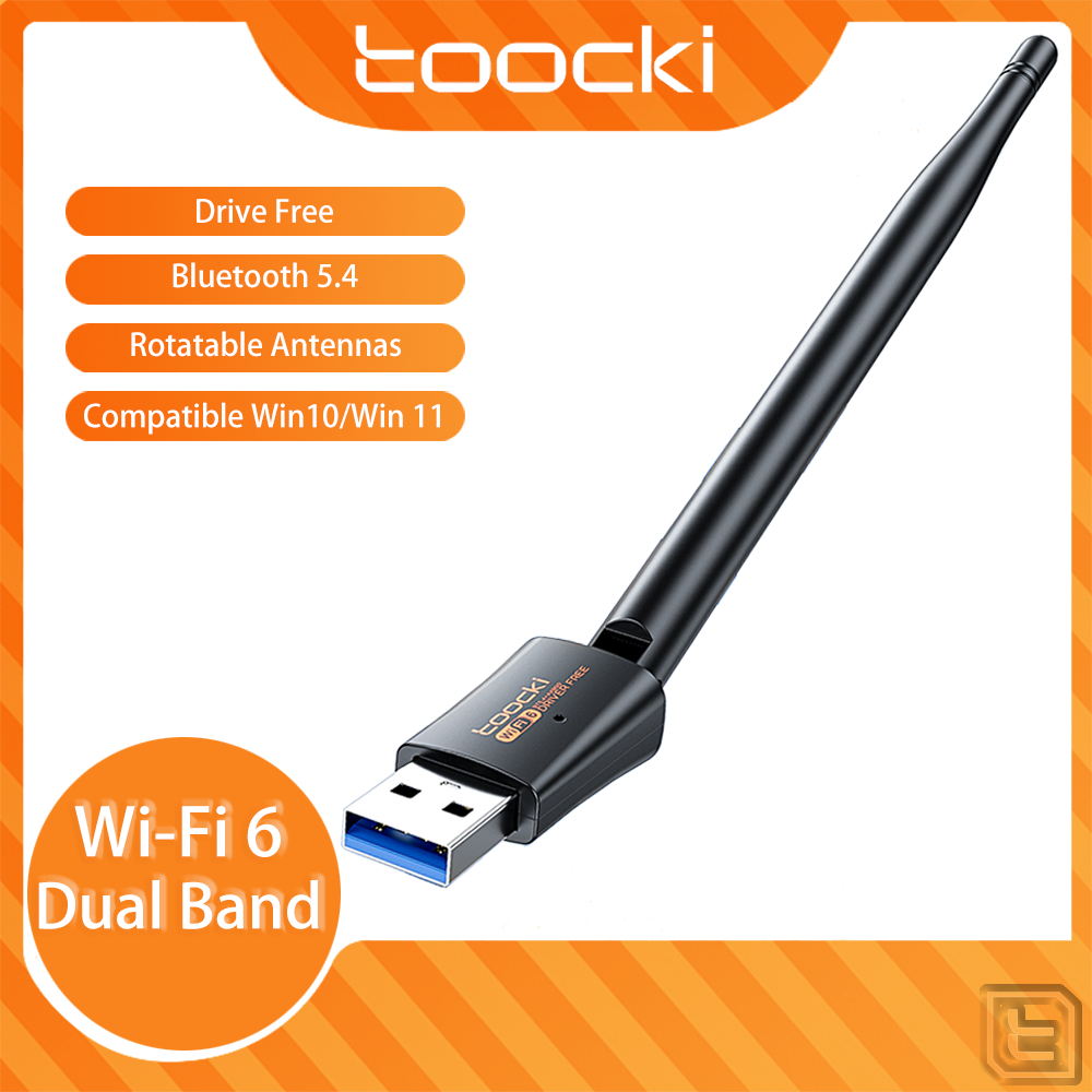 Toocki WiFi 6 WiFi 5 WiFi 4 BT5.4 AX900 USB-A WiFi อะแดปเตอร์ USB Dual Band 2.4G/5GHz Wireless Drive